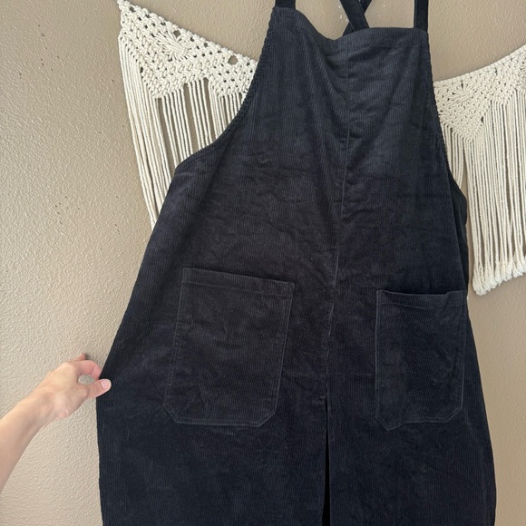 Lucy & Yak Jenny Dungaree overalls jumpsuit ORGANIC CORDUROY Black NWT Size 16R - Picture 8 of 12